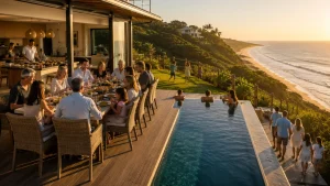 Spacious group accommodation in Zinkwazi Beach with sea views