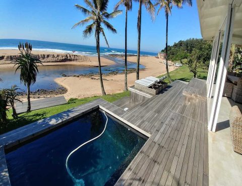 The White House luxury self catering accommodation in Zinkwazi Beach with beachfront and lagoon-front views